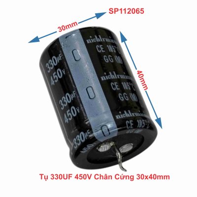 Tụ 330UF 450V Chân Cứng 30x40mm
