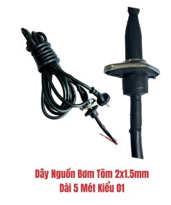 Dây Nguồn Bơm Tõm Dây Đồng 2x1.5mm Dài 5 Mét Kiểu 01