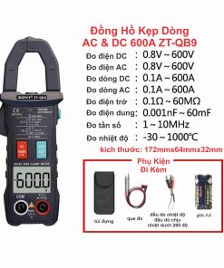 Đồng Hồ Kẹp Dòng AC DC 600A ZT-QB9
