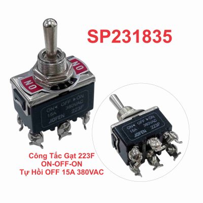Công Tắc Gạt 223F ON-OFF-ON Tự Hồi OFF 15A 380VAC