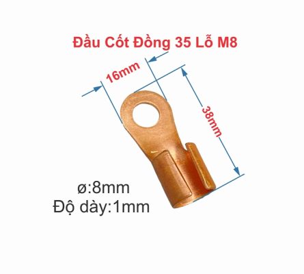 Đầu Cốt Đồng 35 Lỗ M8